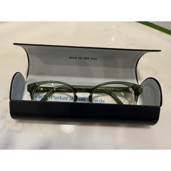Warby Parker Abner Green Glasses Frames w/ Case and WP Cleaning Cloth. - Picture 1 of 14